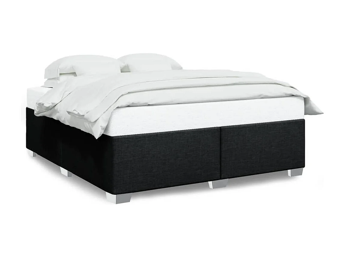 Cadre de lit sans matelas noir 180x200 cm tissu