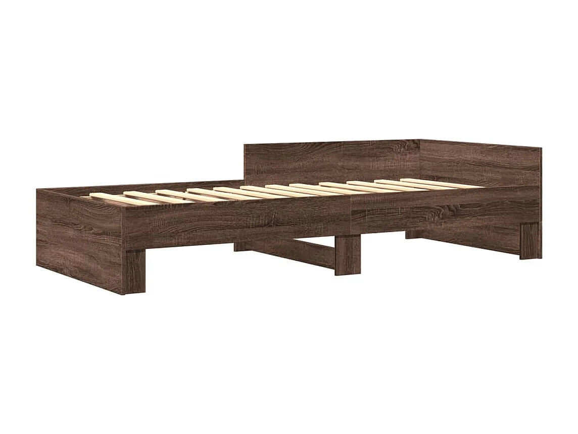 Cadre de lit sans matelas chêne marron 100x200 cm