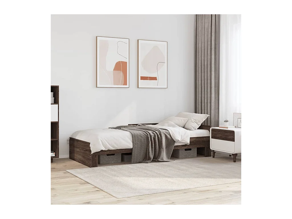 Giroletto senza Materasso Rovere Marrone 100x200 cm Truciolato