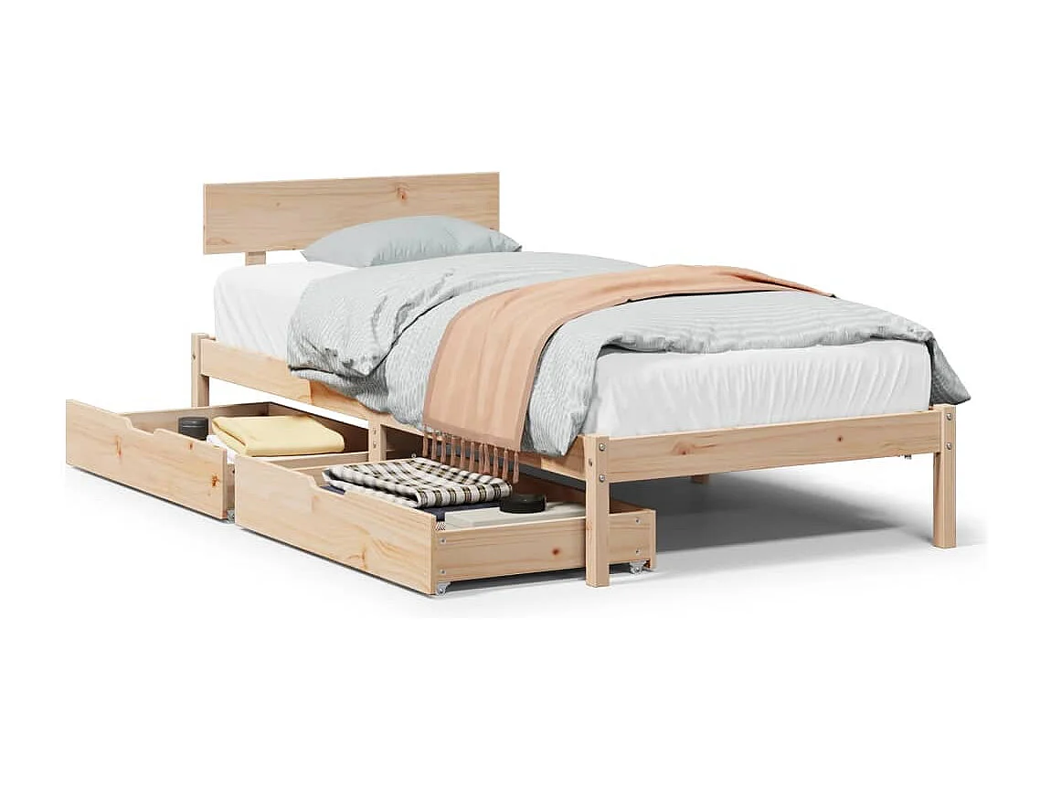 Cadre de lit sans matelas 90x200 cm bois de pin massif