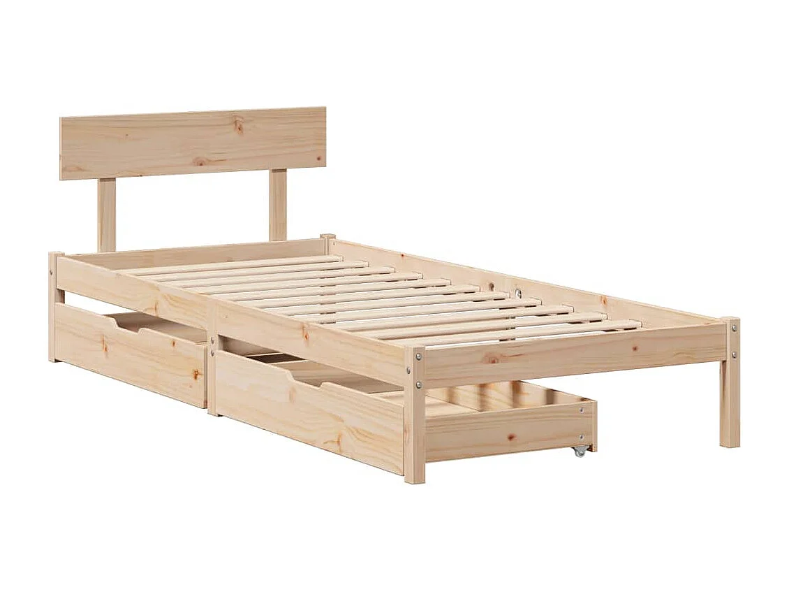 Letto senza Materasso 90x200 cm in Legno Massello di Pino