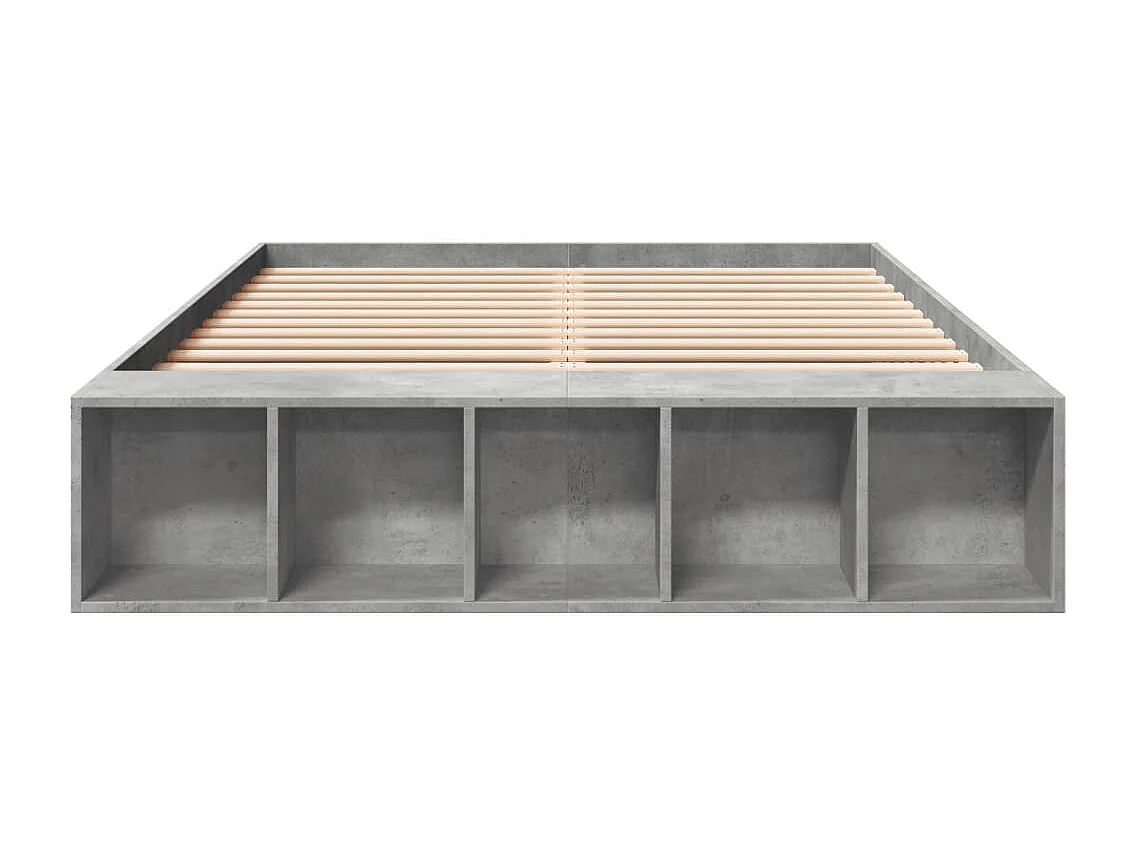 Bettgestell Betongrau 140x190 cm Holzwerkstoff