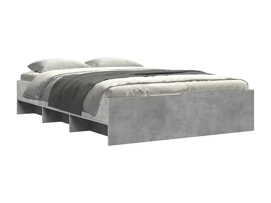 Cadre de lit sans matelas gris béton 140x190 cm bois ingénierie