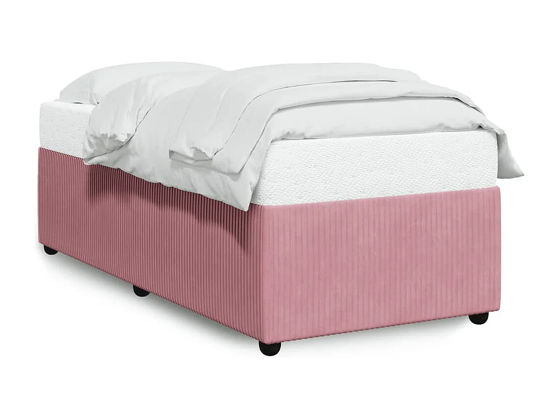 Cadre de lit sans matelas rose 90x200 cm velours