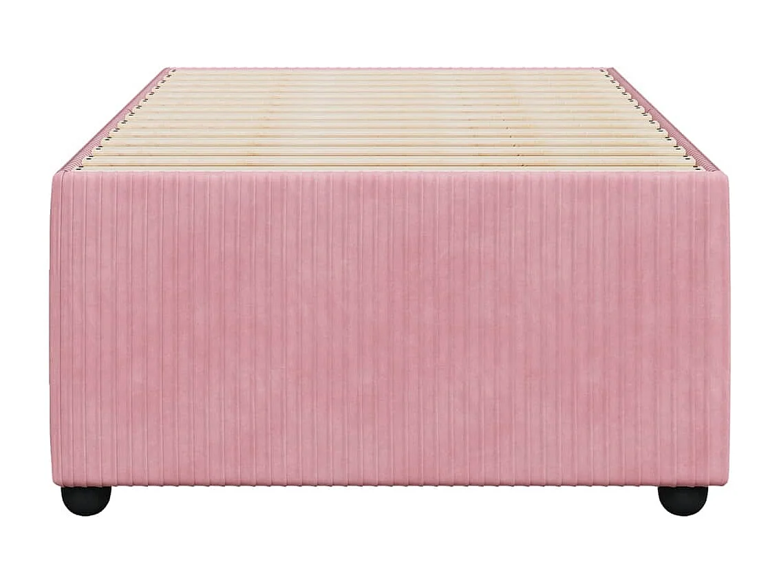 Cadre de lit sans matelas rose 90x200 cm velours