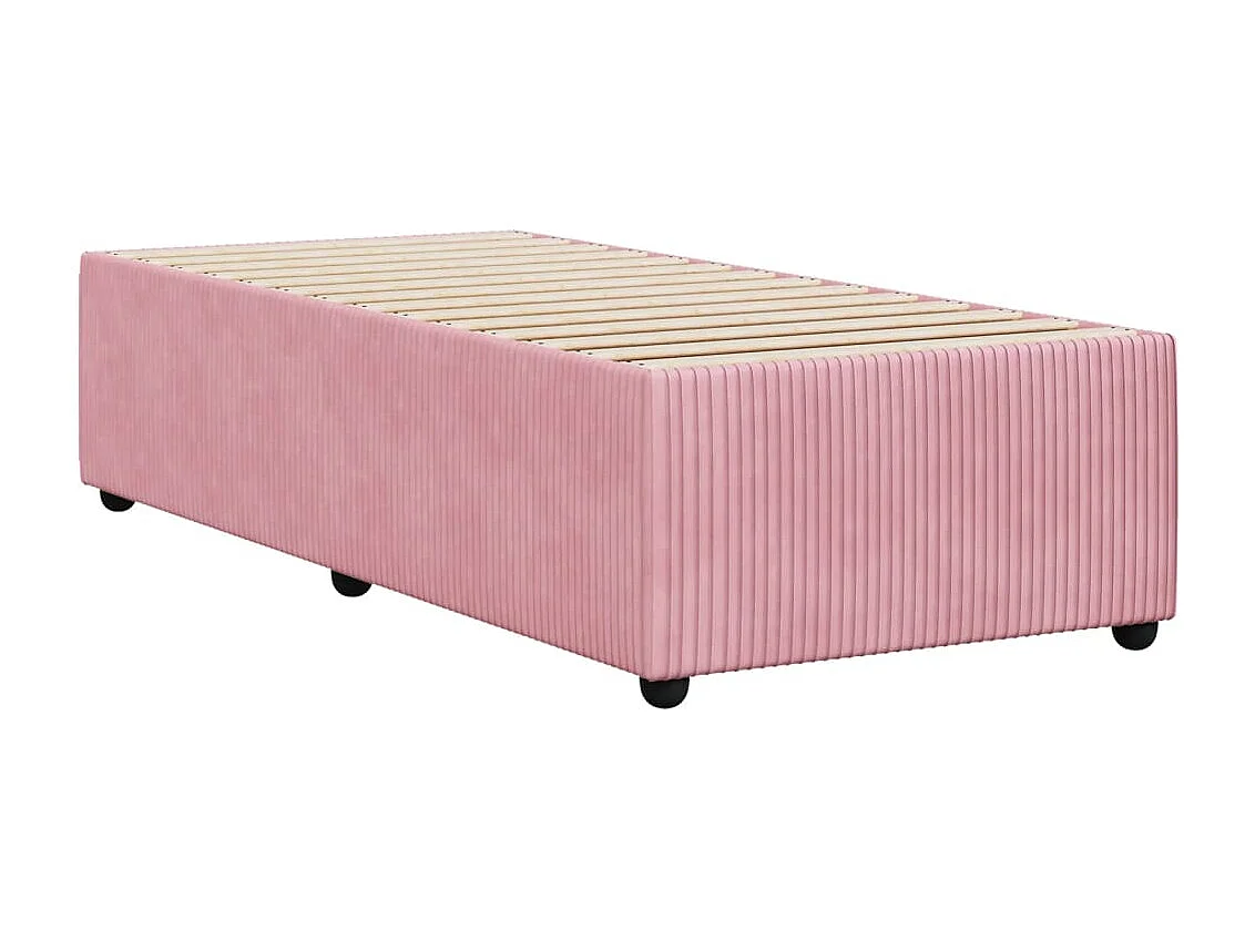 Cadre de lit sans matelas rose 90x200 cm velours