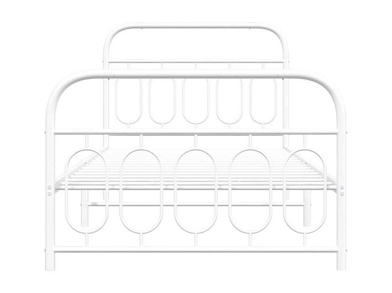 Bedframe met hoofd- en voeteneinde metaal wit 100x190 cm