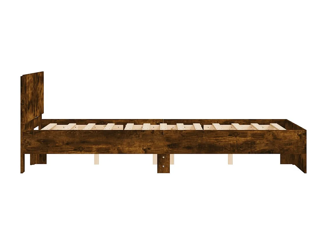 Cadre de lit sans matelas chêne fumé 135x190 cm