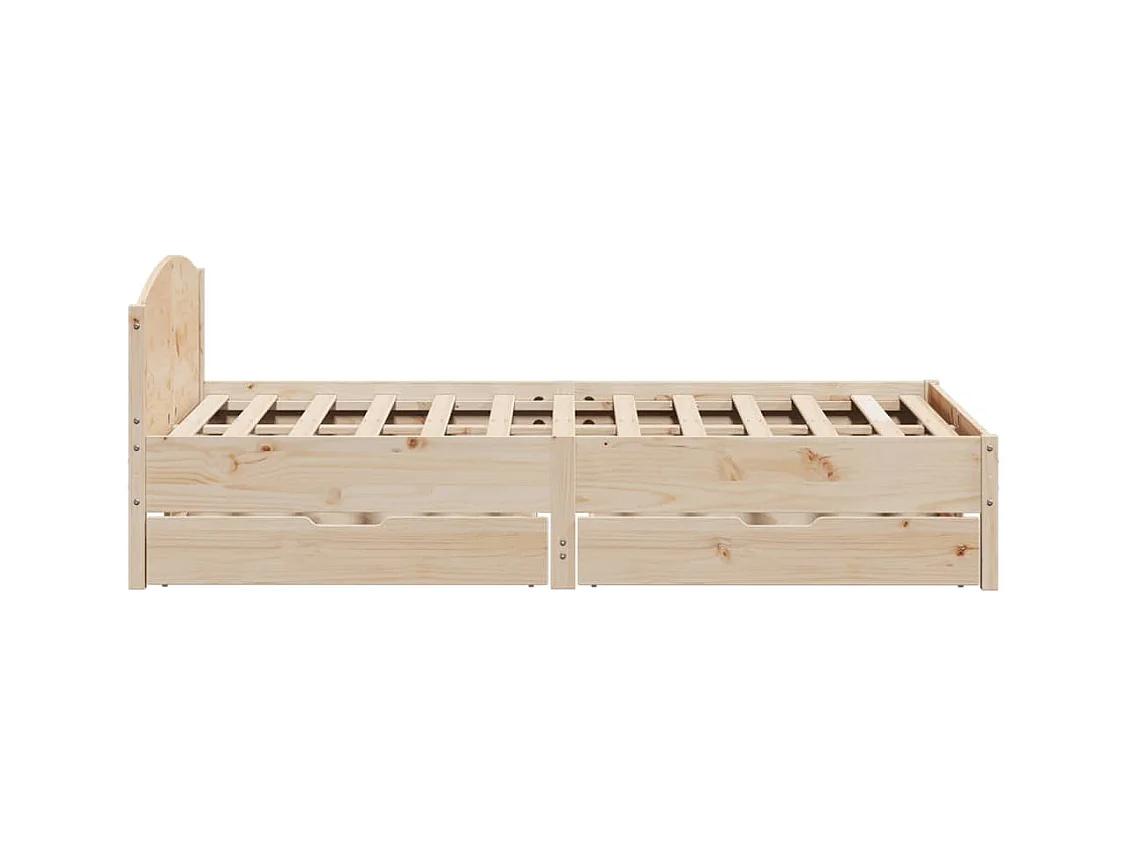 Bedframe zonder matras massief grenenhout 140x190 cm