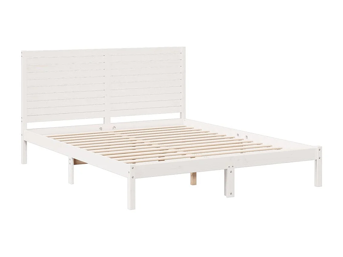 Bedframe extra lang zonder matras massief hout wit 160x220 cm