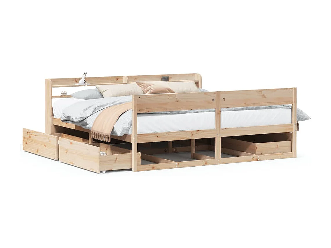 Cadre de lit sans matelas 200x200 cm bois massif de pin