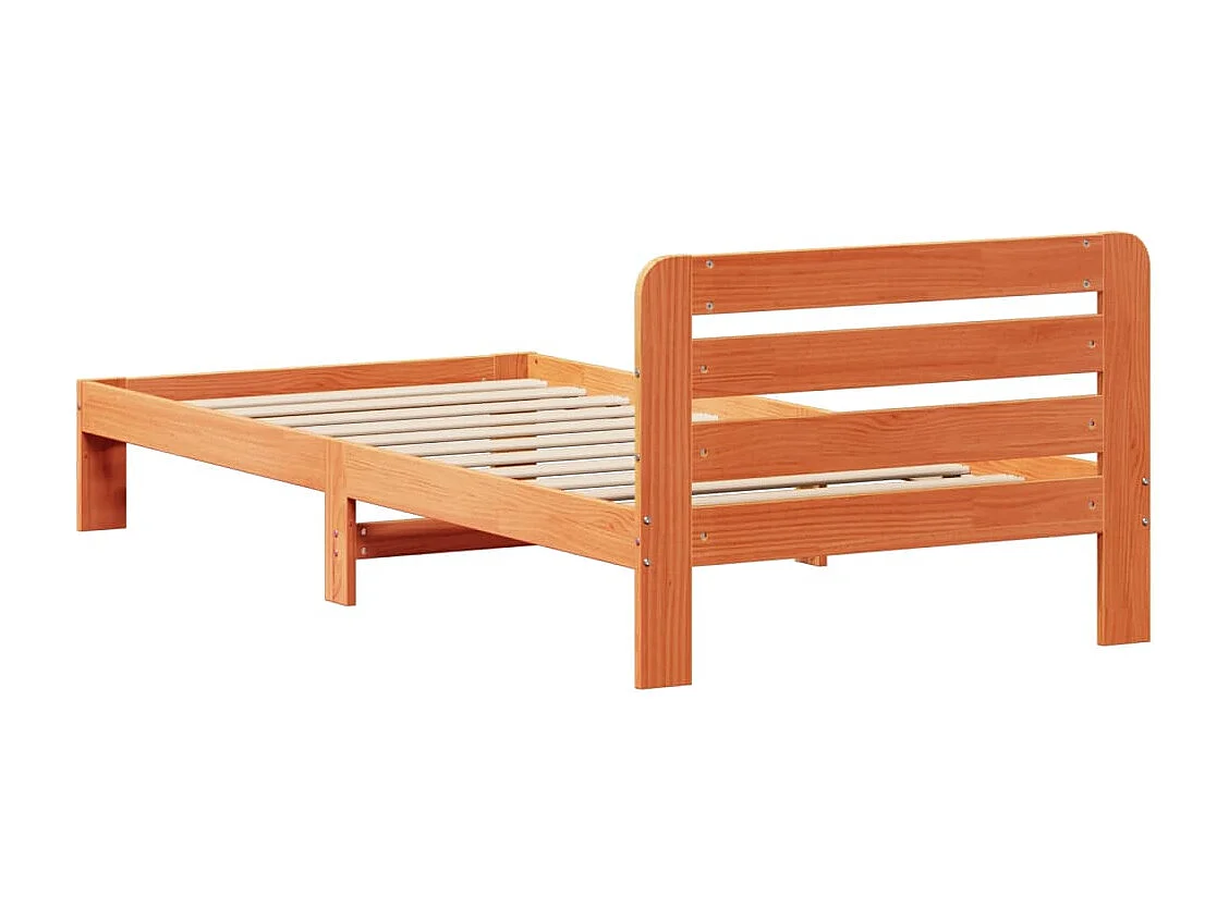 Massivholzbett ohne Matratze Wachsbraun 75x190 cm Kiefernholz