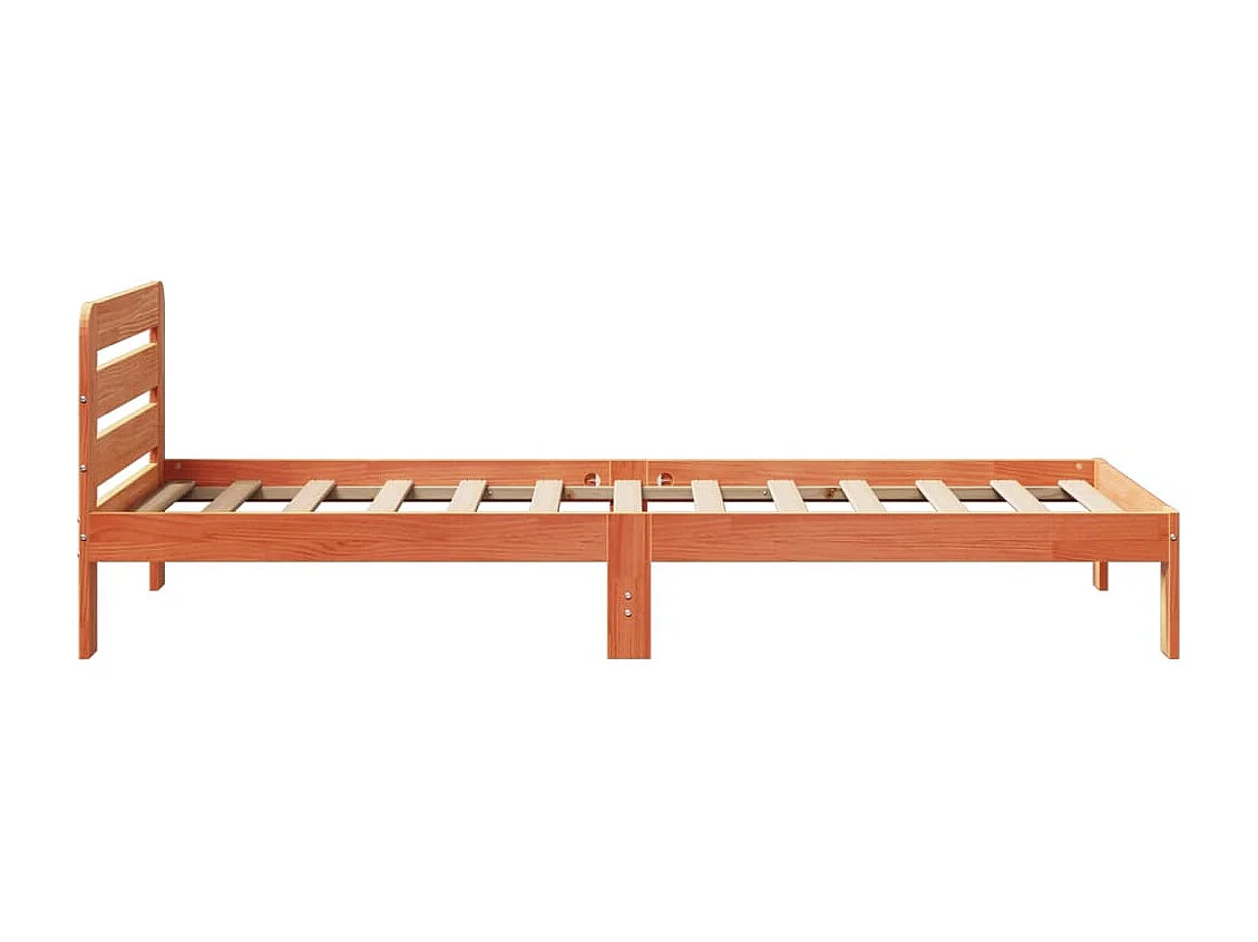 Cama sem colchão 75x190 cm madeira de pinho maciça castanho-mel