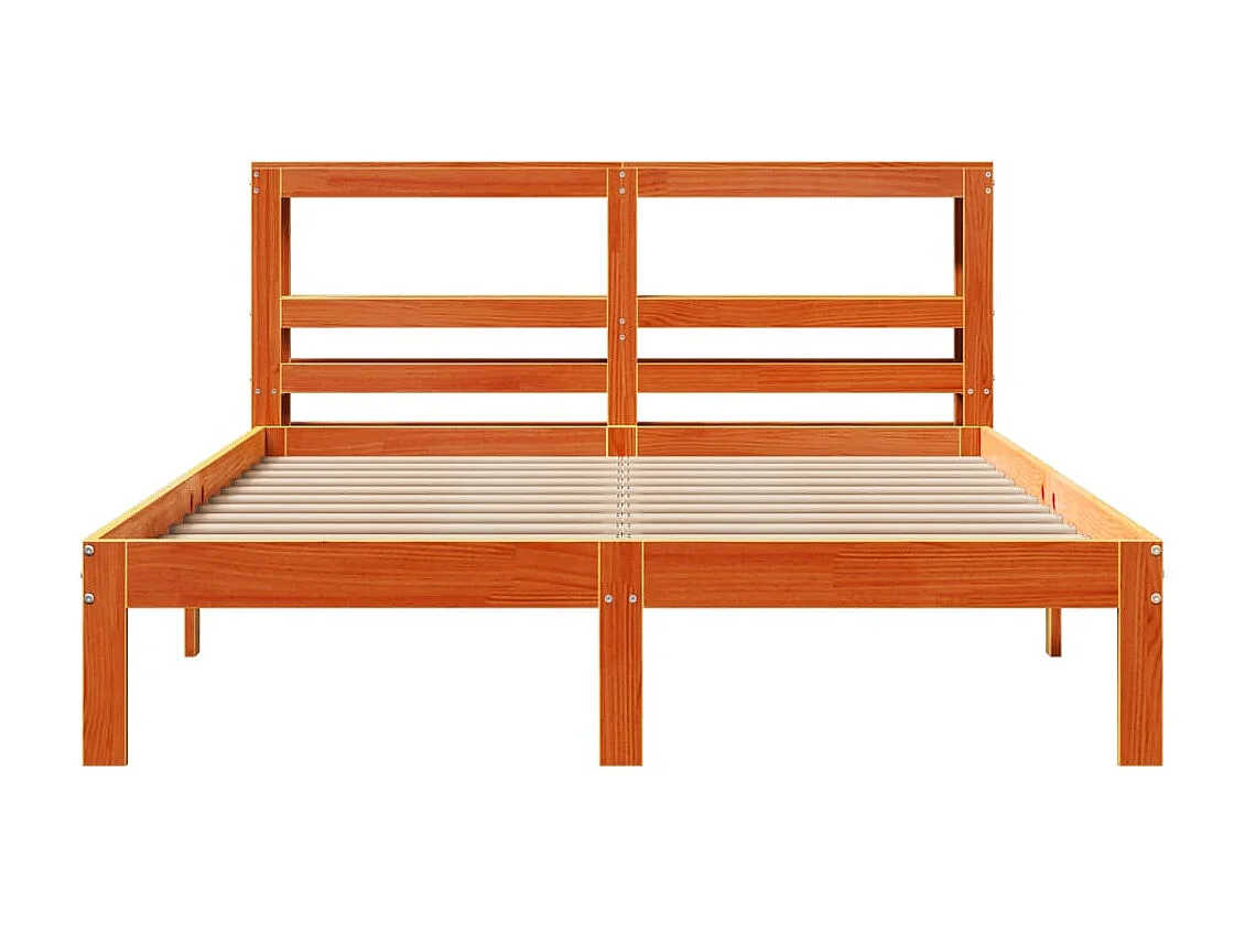 Letto senza Materasso Marrone Cera 140x190 cm in Legno di Pino