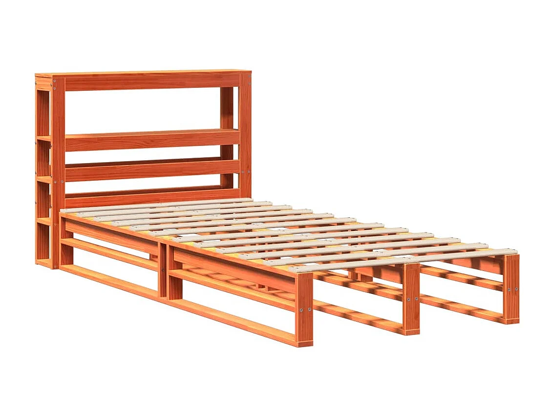 Massivholzbett ohne Matratze Wachsbraun 90x190 cm Kiefernholz