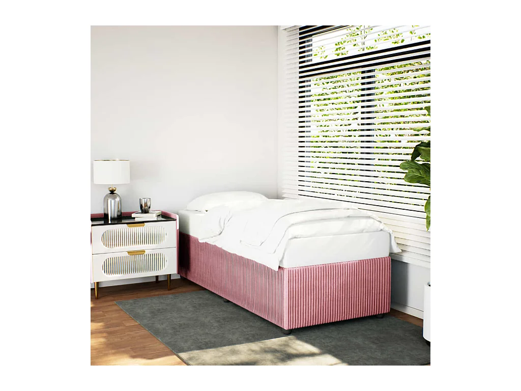 Bedframe fluweel roze 100x200 cm