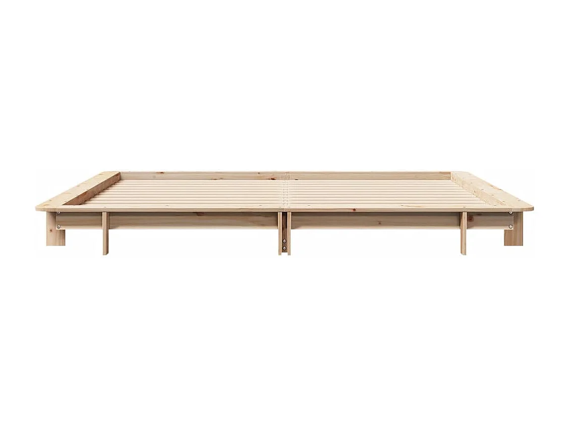 Estructura de cama sin colchón madera maciza de pino 200x200 cm