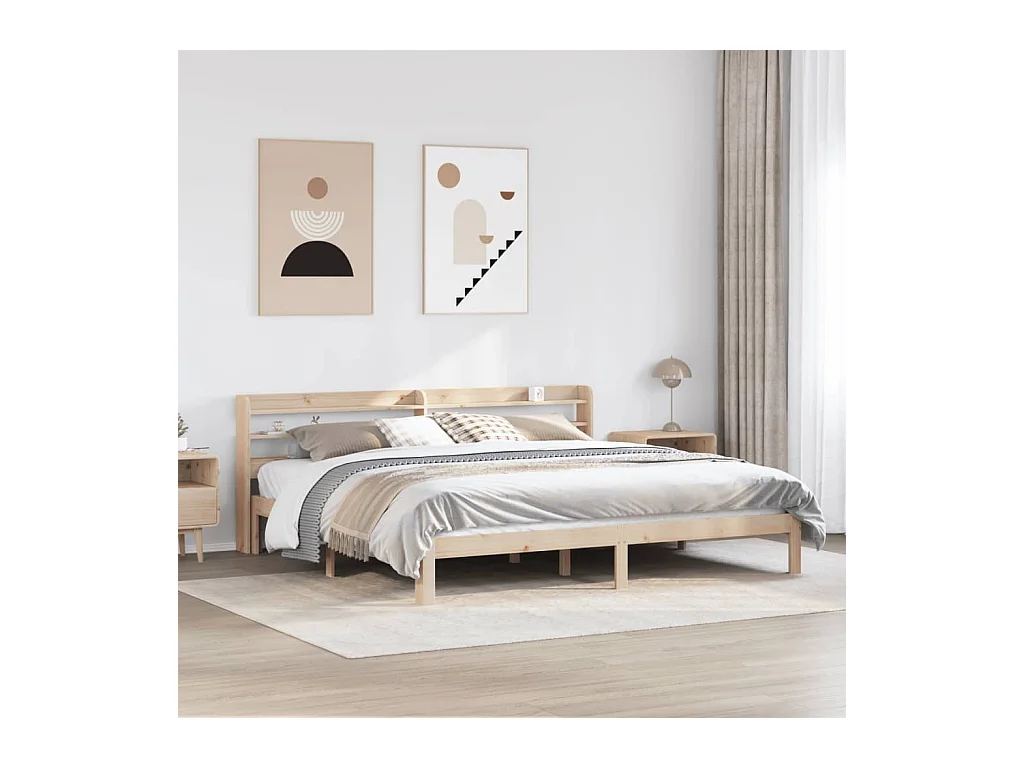 Cadre de lit avec tête de lit sans matelas 180x200 cm