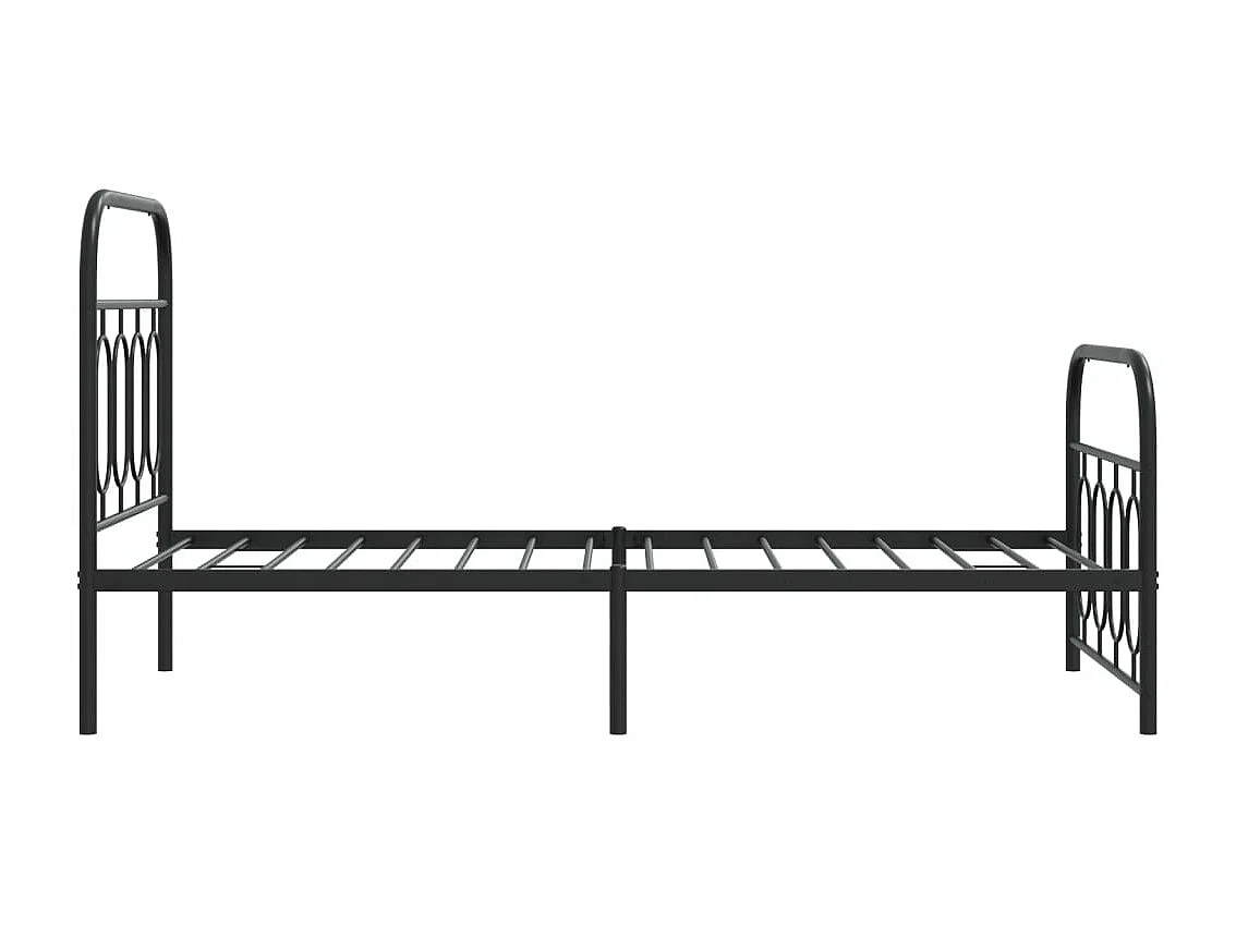 Cadre de lit métal sans matelas avec pied de lit noir 80x200 cm