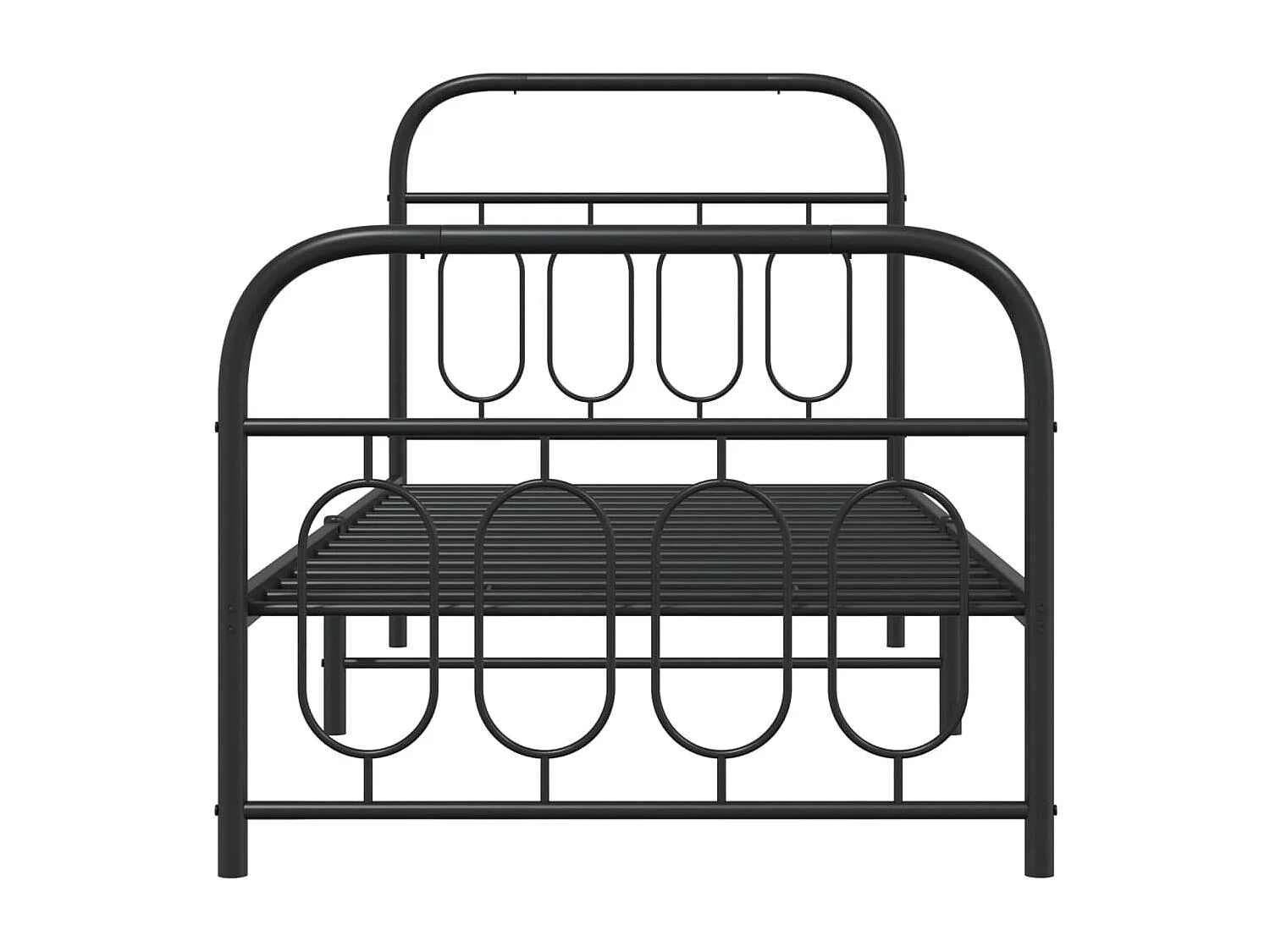 Bedframe met hoofd- en voeteneinde metaal zwart 80x200 cm