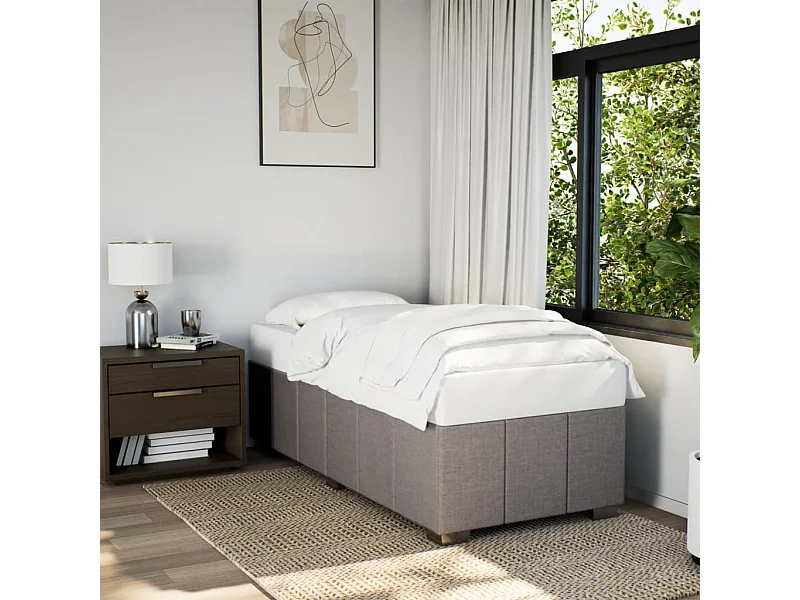 Bedframe stof taupe 90x200 cm