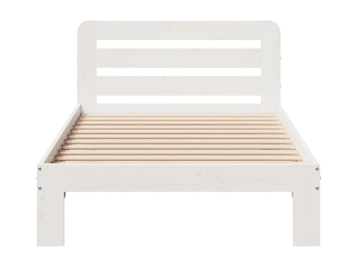 Cadre de lit sans matelas blanc 100x200 cm bois de pin massif