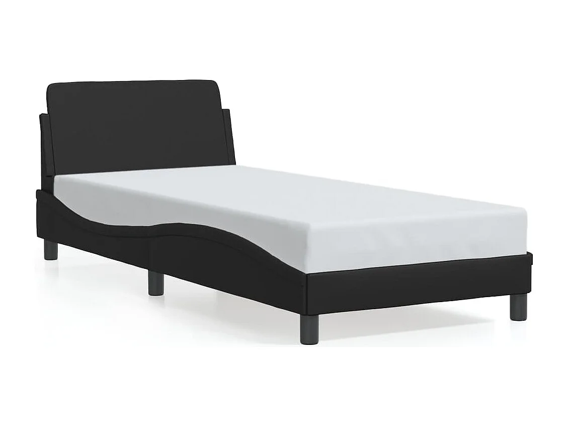 Cadre de lit sans matelas noir 90x190 cm similicuir
