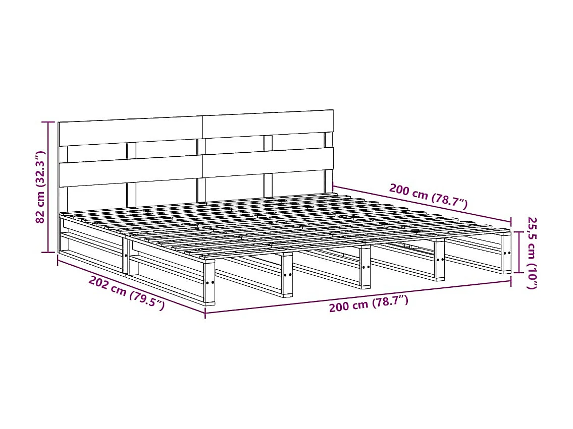 Cadre de lit en métal sans matelas chêne sonoma 90x200 cm