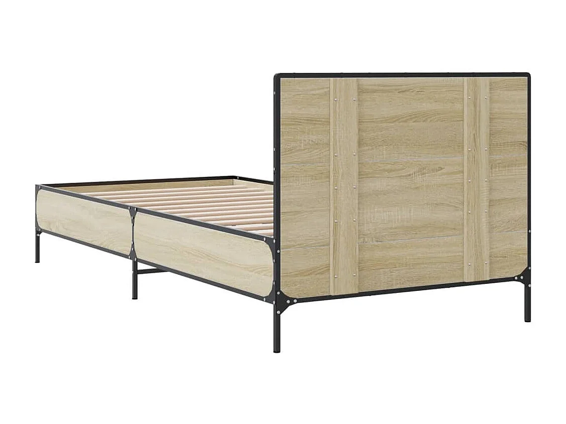 Giroletto Rovere Sonoma 90x200 cm Legno Multistrato e Metallo