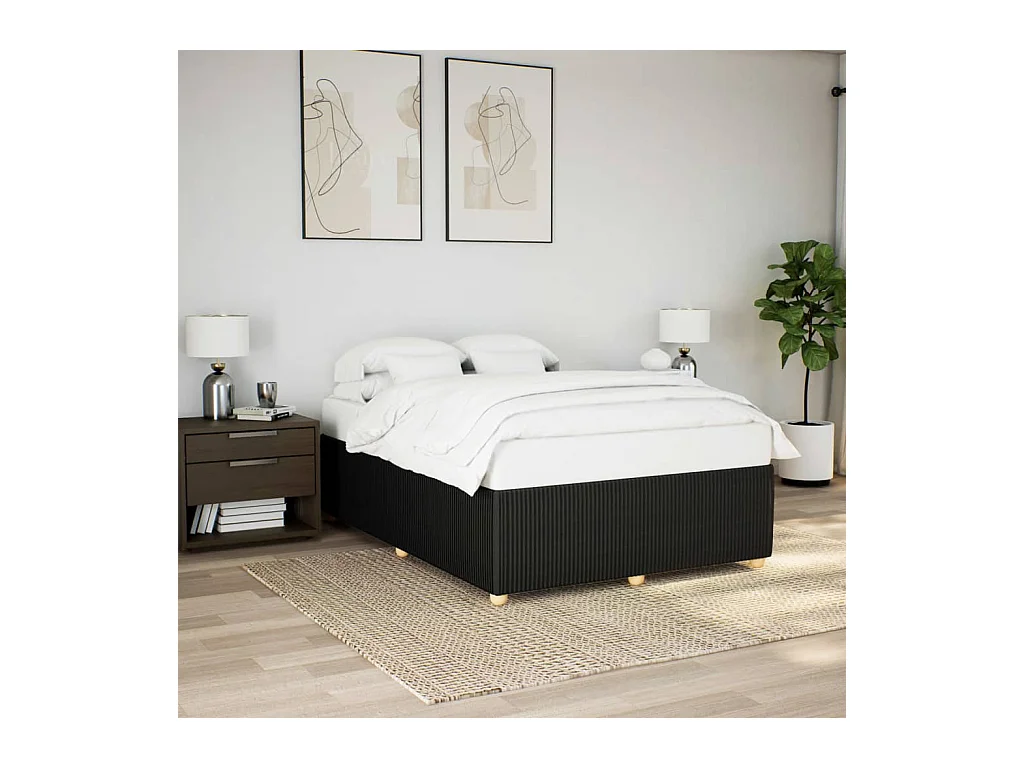 Bettgestell ohne Matratze Schwarz 140x190 cm Stoff