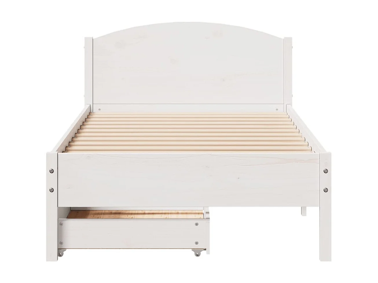 Cadre de lit sans matelas blanc 100x200 cm bois de pin massif
