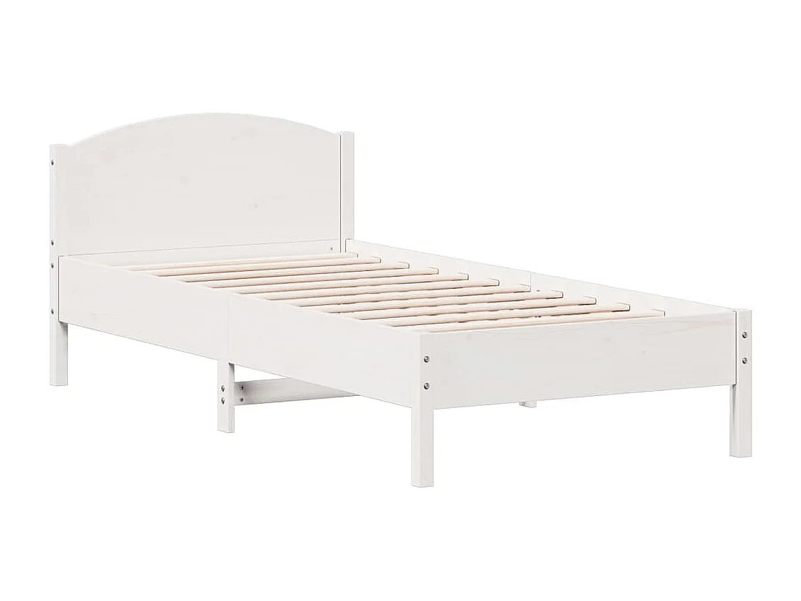 Cadre de lit sans matelas blanc 100x200 cm bois de pin massif