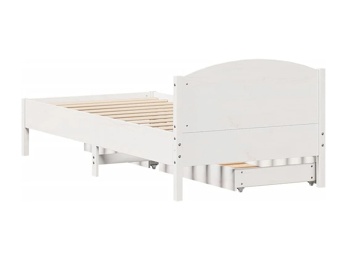 Cadre de lit sans matelas blanc 100x200 cm bois de pin massif