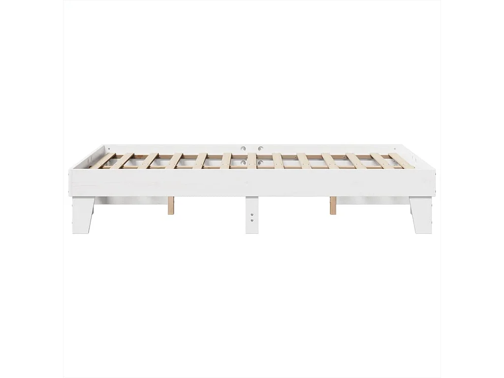 Cadre de lit sans matelas blanc 120x190 cm bois de pin massif