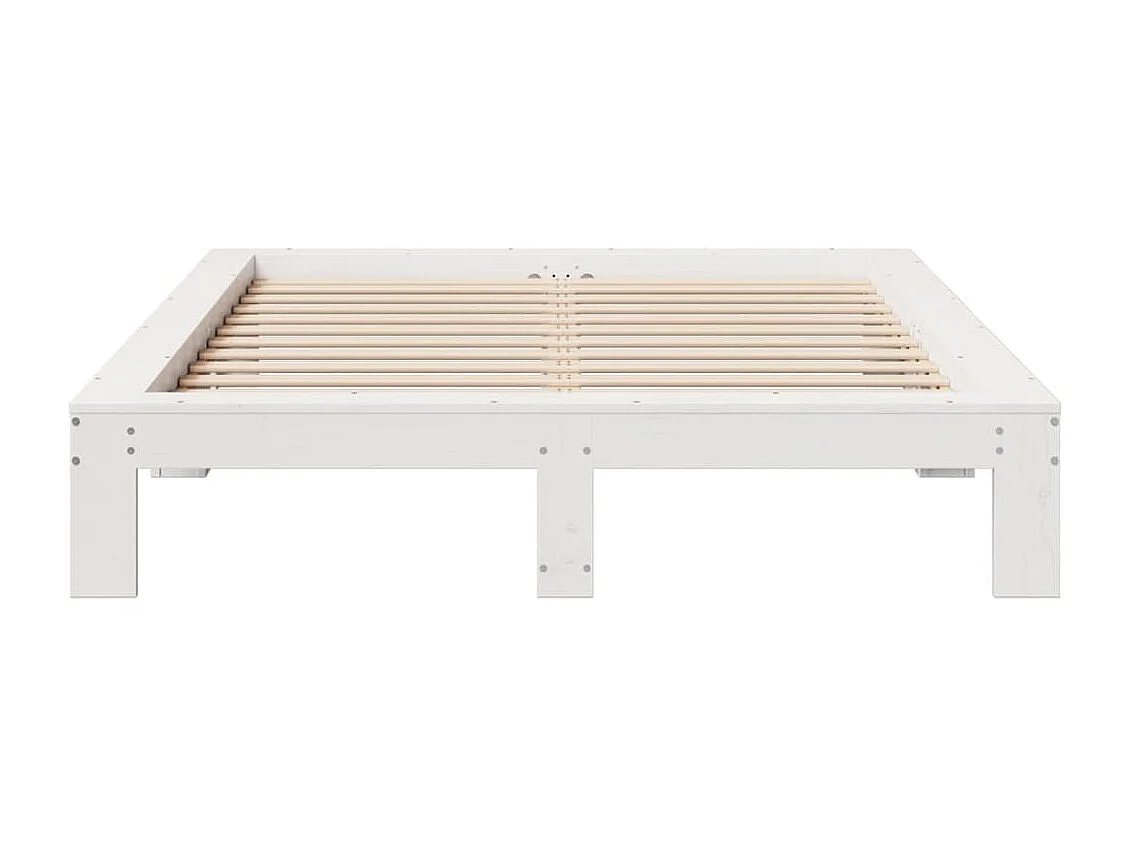 Cadre de lit sans matelas blanc 160x200 cm bois de pin massif