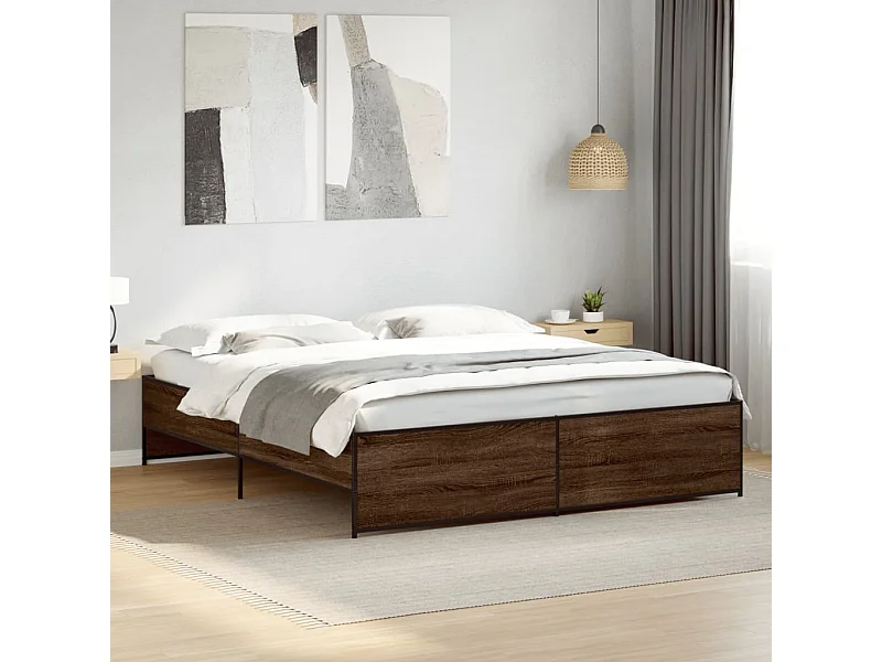 Giroletto Rovere Marrone 180x200cm in Legno Multistrato Metallo