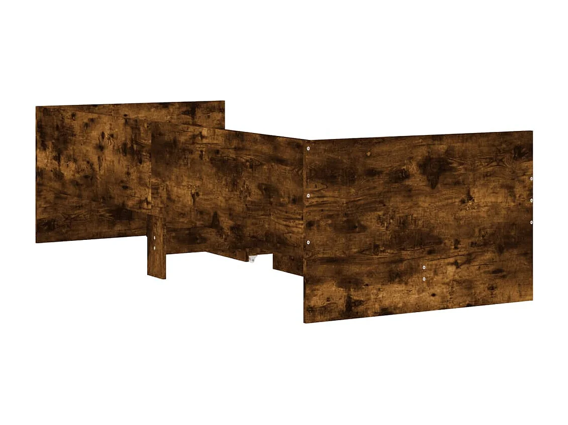 Cadre de lit avec tiroirs sans matelas chêne fumé 100x200 cm