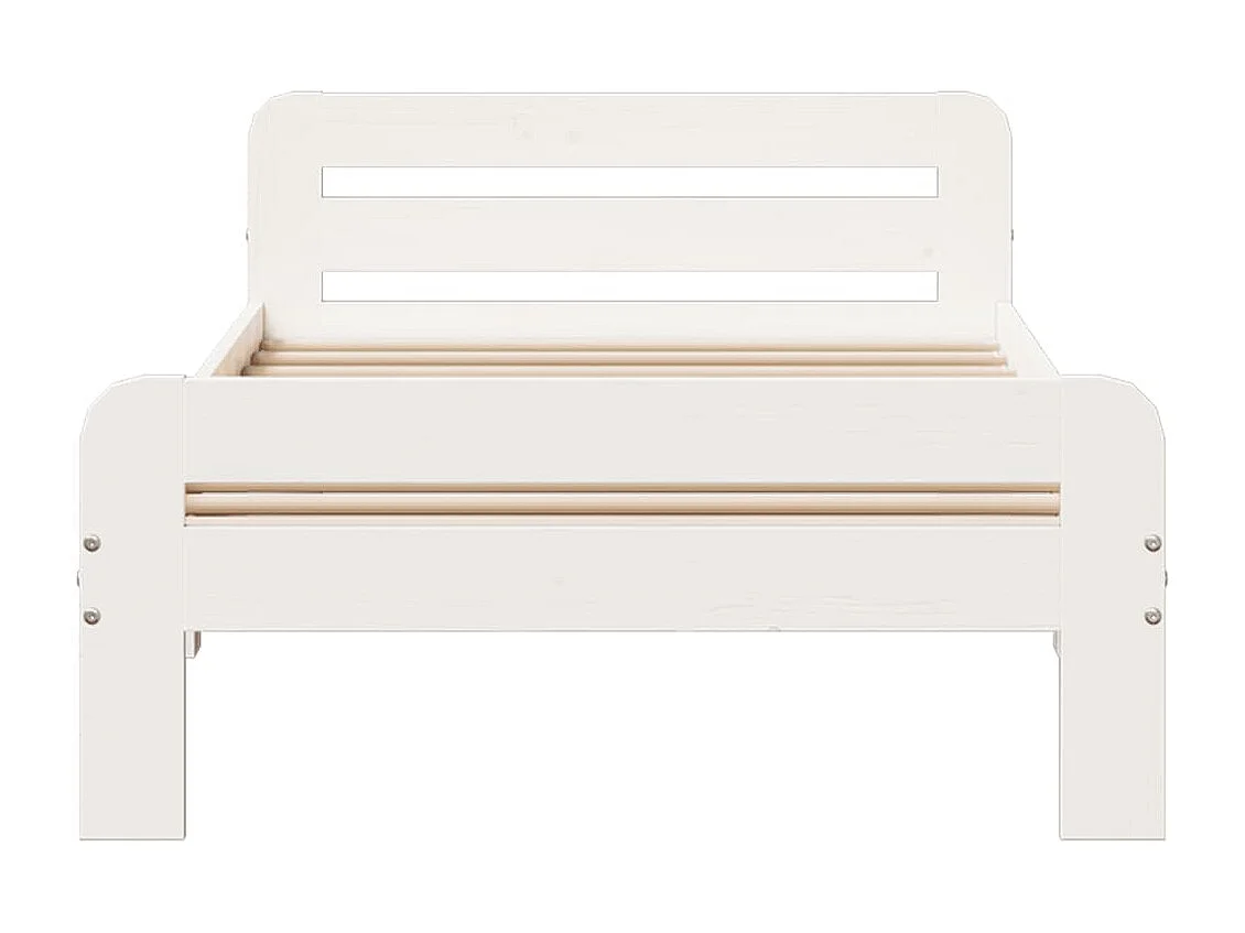 Cadre de lit sans matelas blanc 100x200 cm bois de pin massif