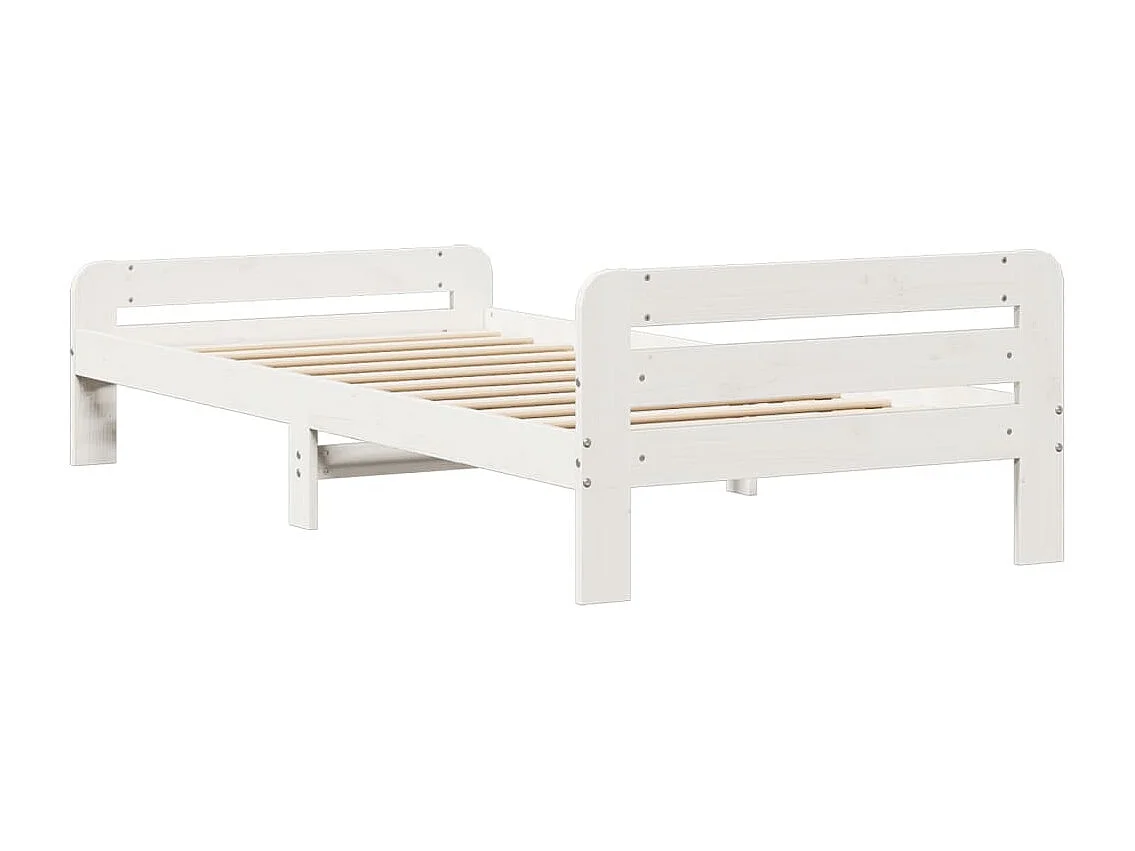Cadre de lit sans matelas blanc 100x200 cm bois de pin massif