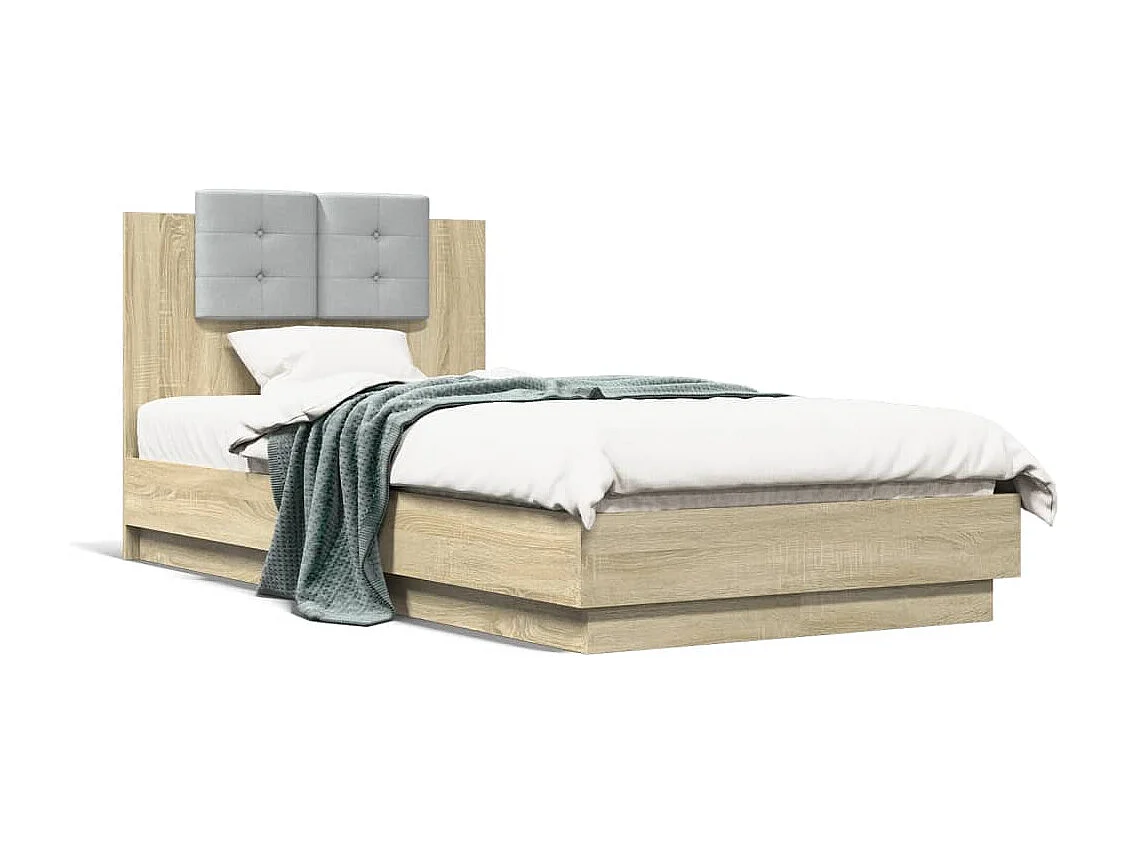 Cadre de lit sans matelas chêne sonoma 90x190 cm