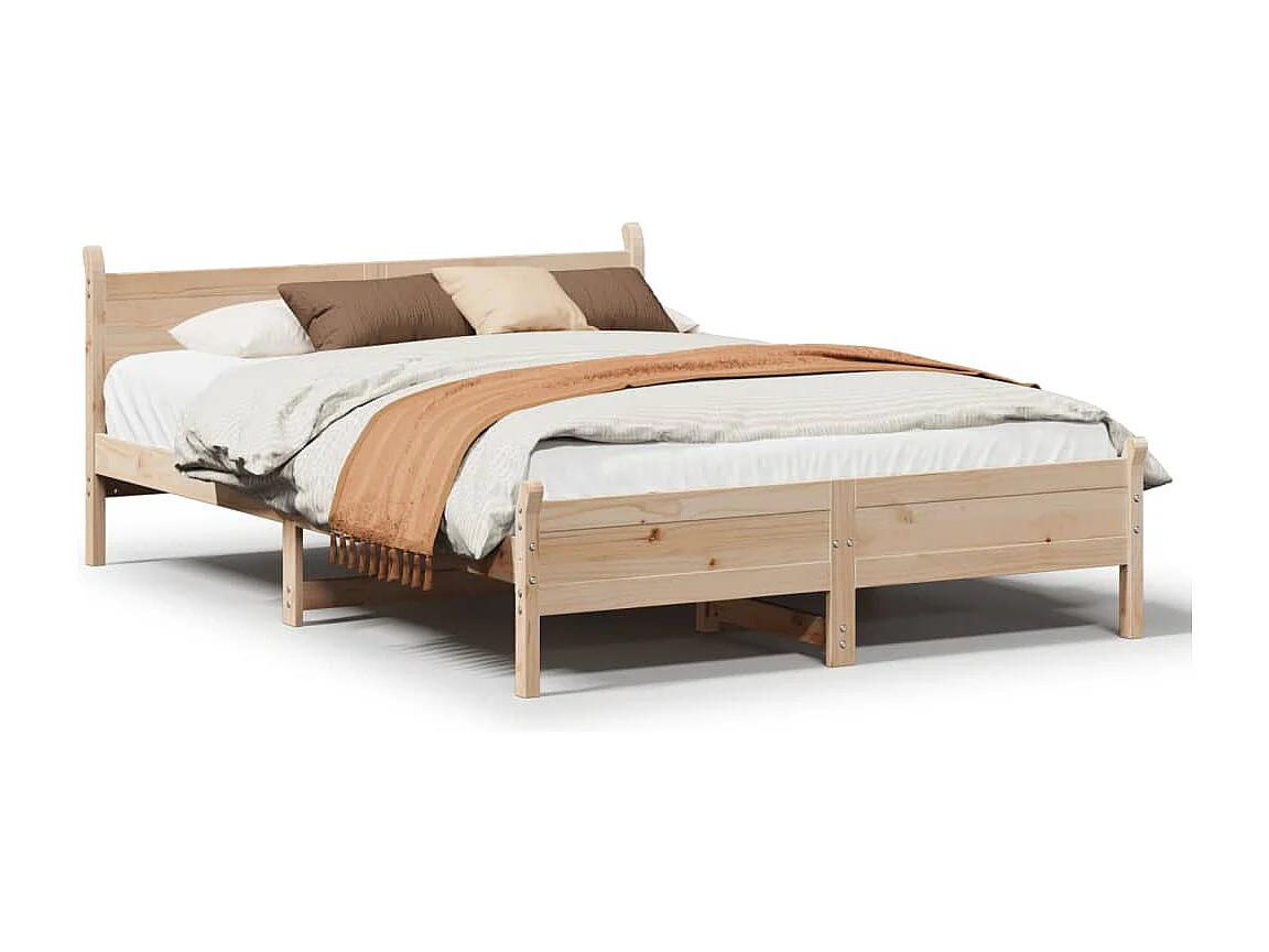 Cama sem colchão 140x200 cm madeira de pinho maciça