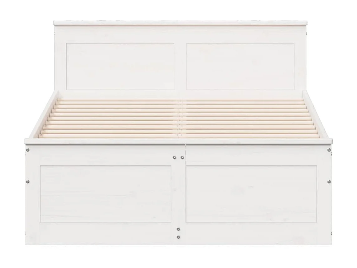 Cadre de lit sans matelas avec tête de lit blanc 135x190 cm pin