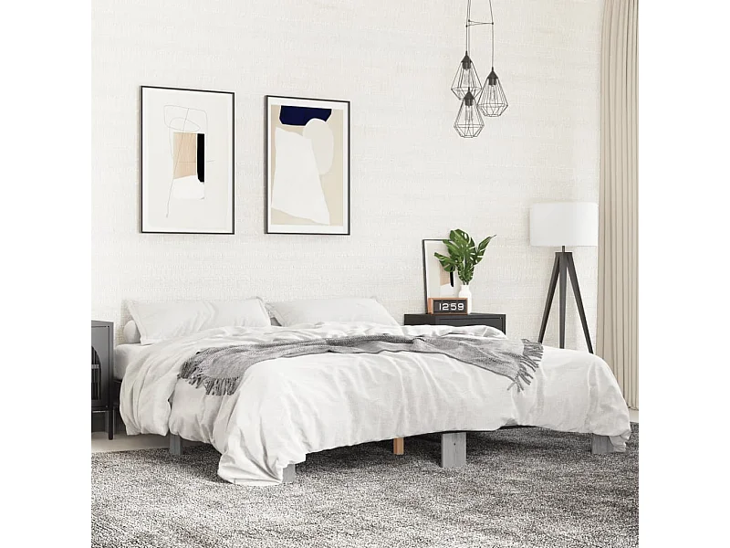 Cadre de lit sans matelas sonoma gris 180x200 cm