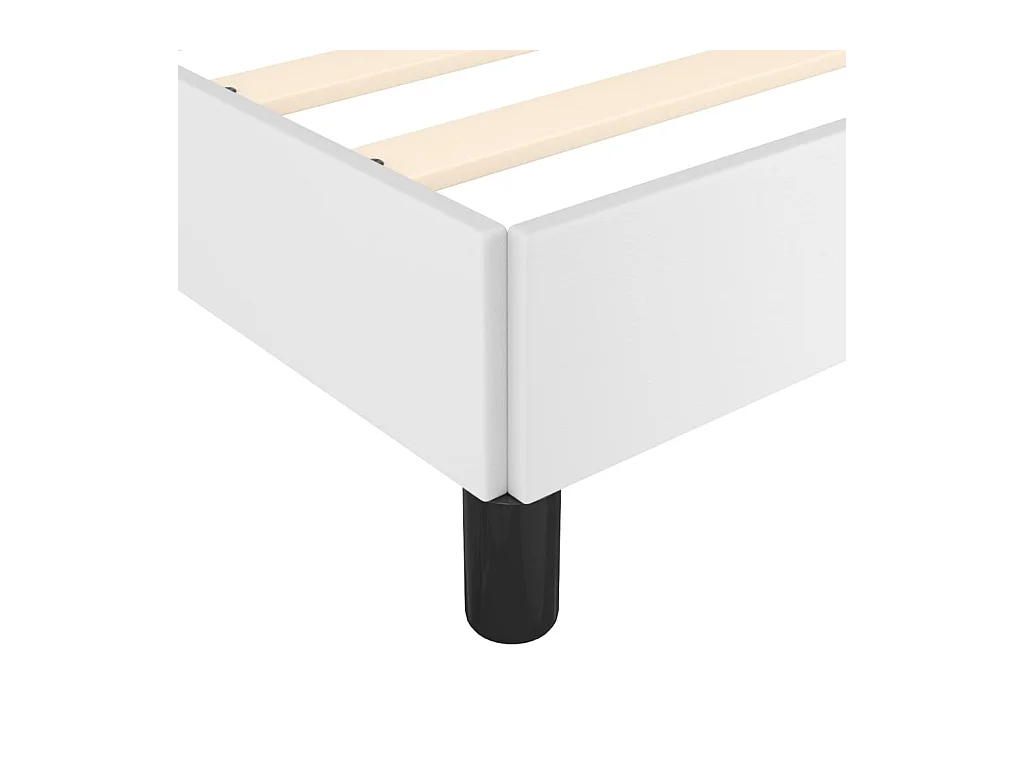 Cadre de lit sans matelas blanc 120x190 cm similicuir