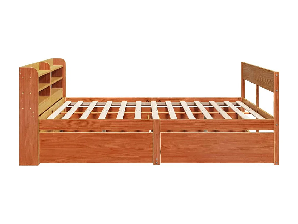 Letto senza Materasso Marrone Cera 180x200 cm in Legno di Pino