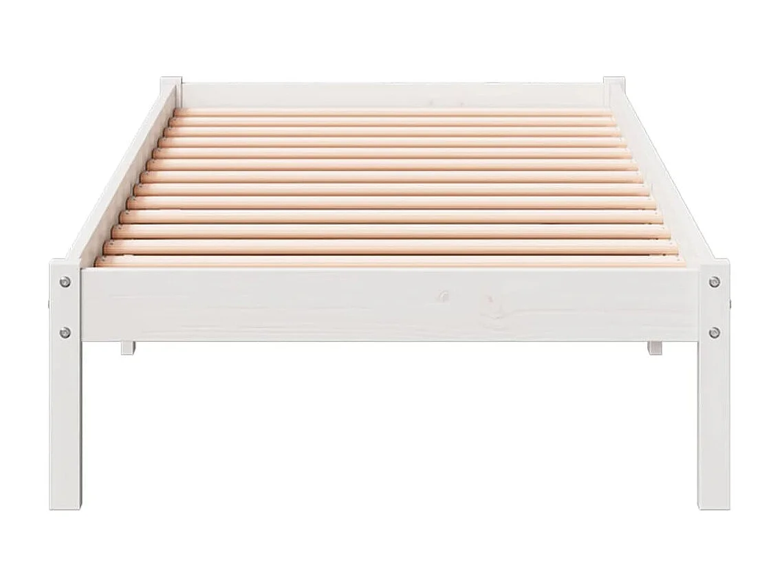 Letto Extra Lungo senza Materasso Bianco 90x210 cm in Pino