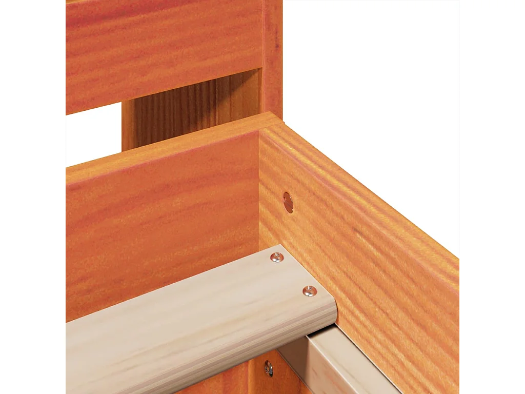 Cadre de lit sans matelas cire marron 150x200cm bois pin massif