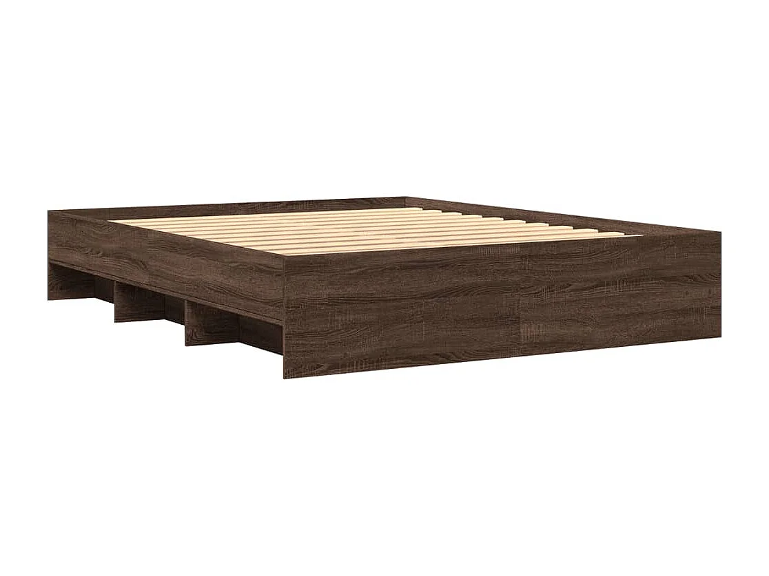 Cadre de lit sans matelas chêne marron 150x200 cm
