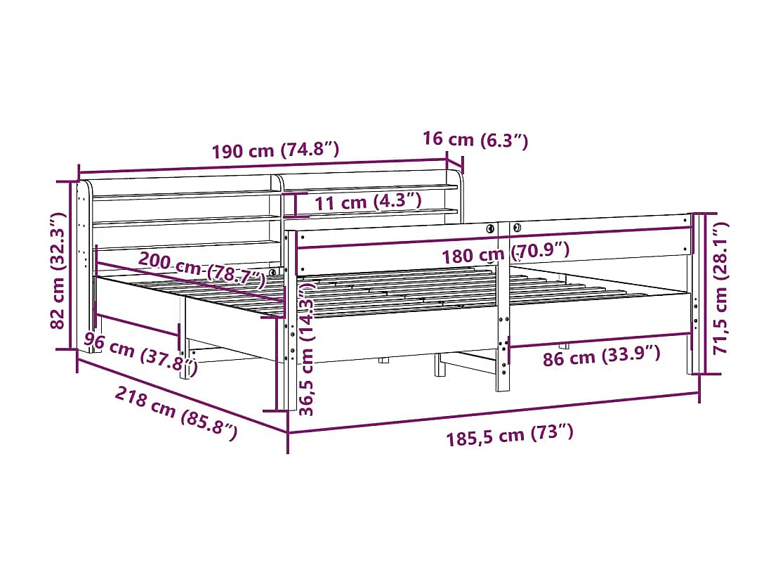 Estrutura de cama sem colchão 180x200 cm tecido cor creme