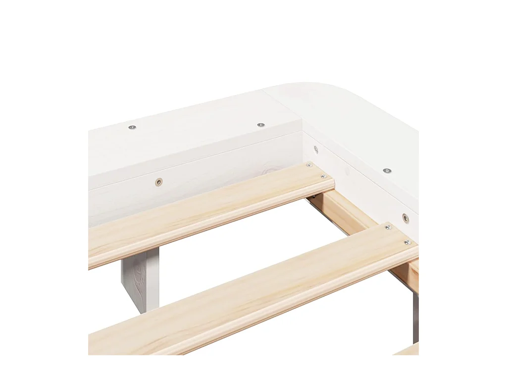 Cama sem colchão 160x200 cm madeira de pinho maciça branco